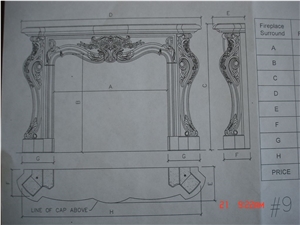 French Style White Fireplace-Rsc091 Marble