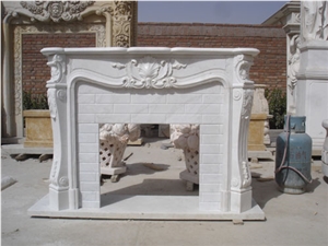 French Style White Fireplace-Rsc124 Marble