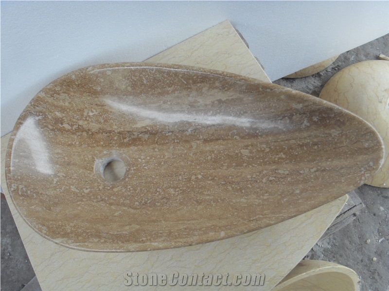 High Quality Oval Shape Marble Bathroom Sink for Sale