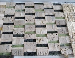 Multicolor Travertine Mosaic