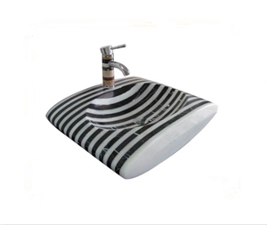 Nero Marquina Mix Pure White Marble Mosaic Sink Nero Marquina Mix Pure White Marble Mosaic Sink