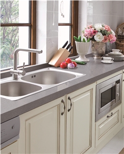 Pure Grey Quartz Stone Countertop