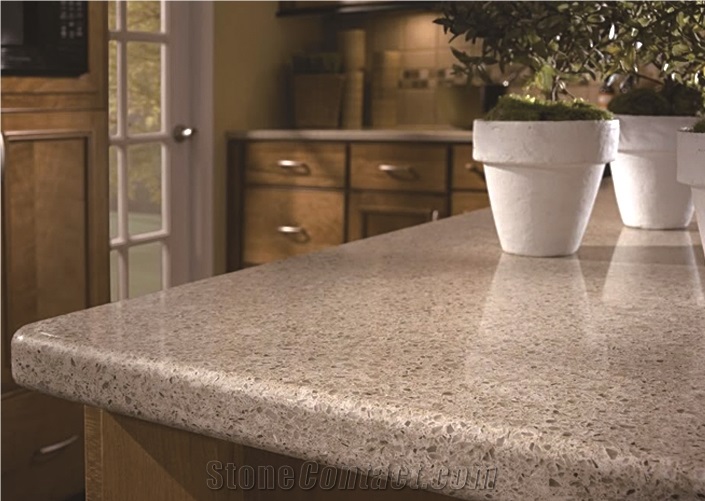 Sparkle Brown Quartz Stone Countertop