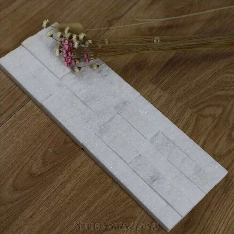 Split Surface White Cultured Stone for Wall Decoration