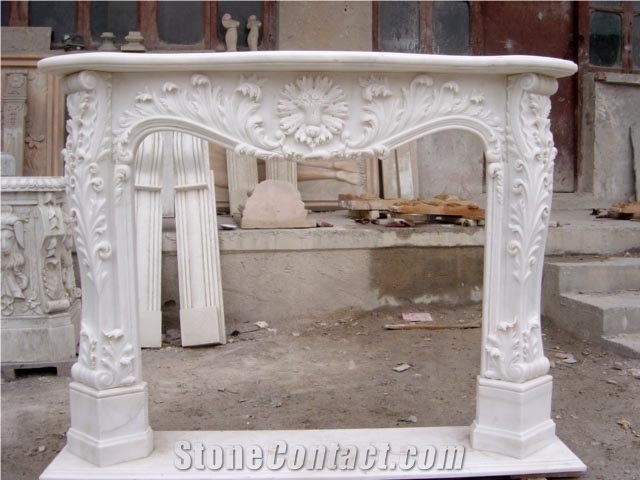 White French Style Fireplace-Rsc078 Marble