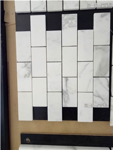 White Grey Marble Brick Mosaic for Wall and Floor Decoration