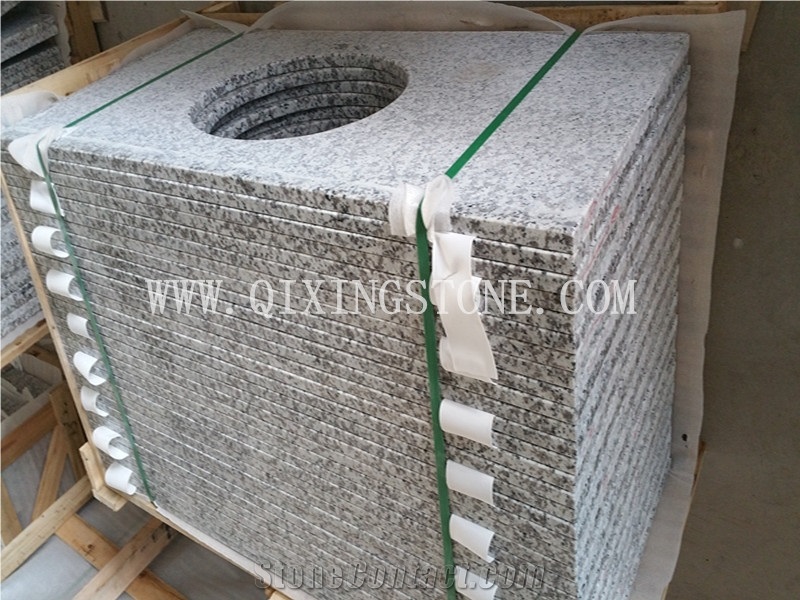 G439 White Granite Countertop,Big White Flower Granite Countertop,Granite Kitchen Countertop
