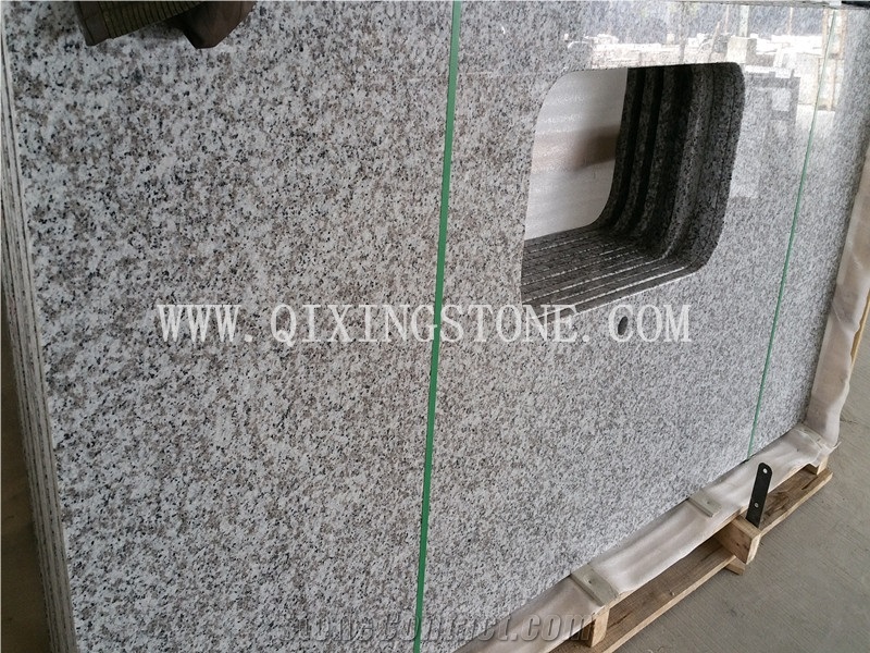 G439 White Granite Countertop,Big White Flower Granite Countertop,Granite Kitchen Countertop