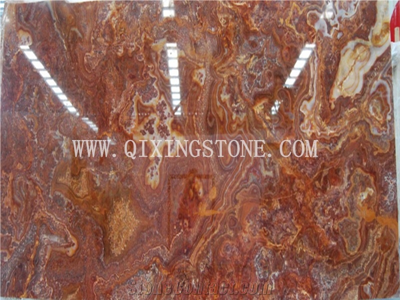 Multi-Onyx Slabs & Tiles, China Red Onyx