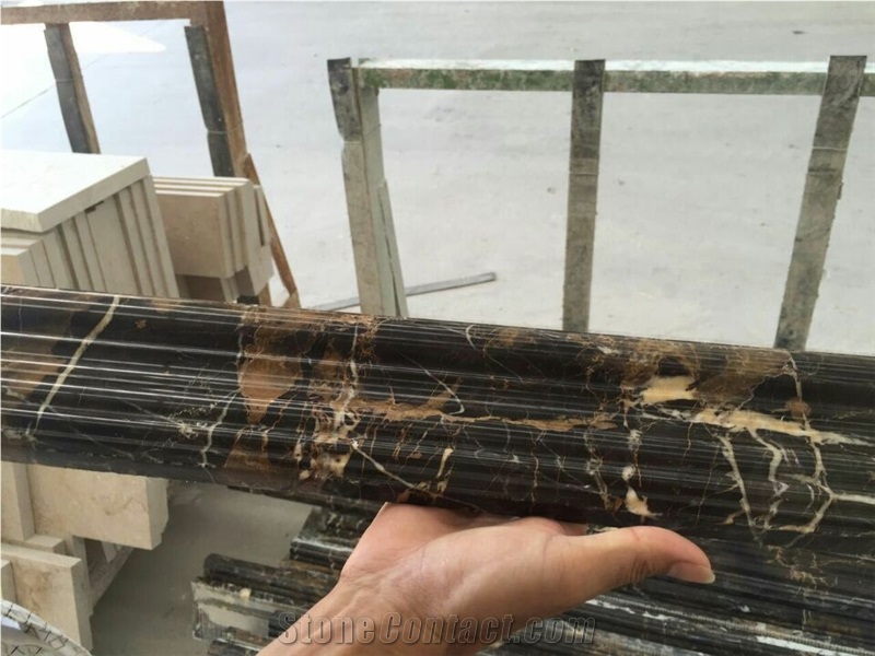 Italian Nero Portoro Border Liner.Black Gold Marble Moulding Liner