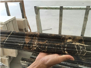 Italian Nero Portoro Border Liner.Black Gold Marble Moulding Liner