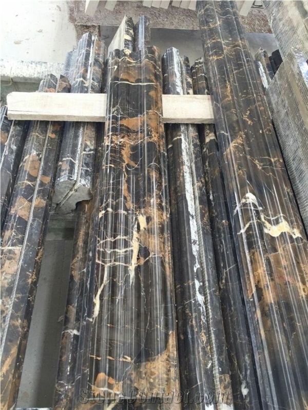 Italian Nero Portoro Border Liner.Black Gold Marble Moulding Liner