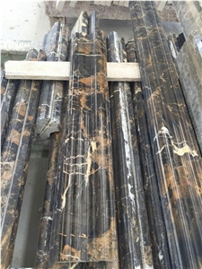 Italian Nero Portoro Border Liner.Black Gold Marble Moulding Liner