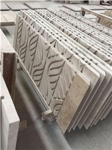 Jura Beige Carving Relief & Etching,Beige Limestone Wall Panel Carving