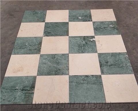 Verde Esmeralda and Cream Beige Guatemala Marble Pattern