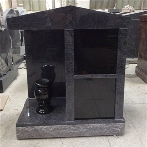 Bahama Blue Granite Columbarium with Black Niche Door