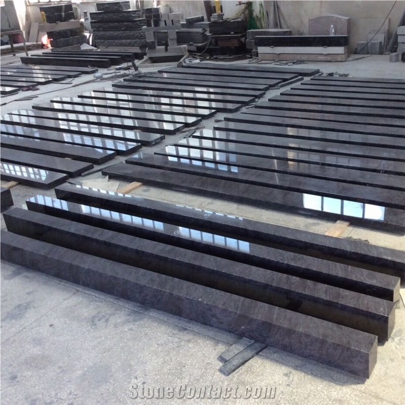 Bahama Blue Granite Square Kerbs for Grave