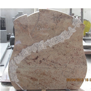 Beautiful Sivakasi Gold Granite Tombstones Monuments