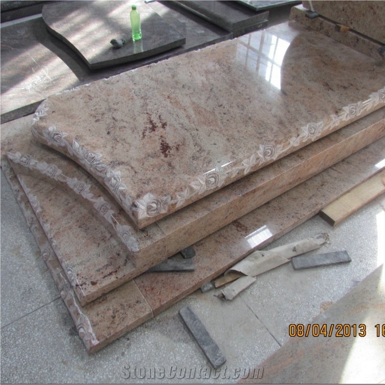 Beautiful Sivakasi Gold Granite Tombstones Monuments