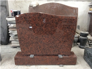 Cheap Upright Red Vanga Red Granite Headstone Design