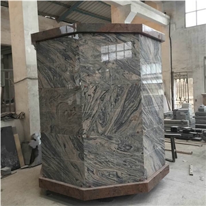 China Factory 72 Niches Granite Columbarium Multicolor Red Granite + Wave Sand Granite Niche Doo