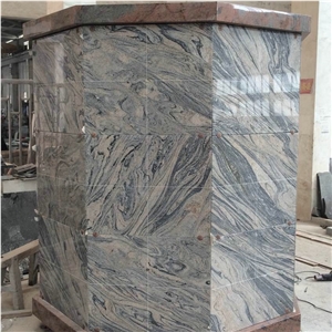 China Factory 72 Niches Granite Columbarium Multicolor Red Granite + Wave Sand Granite Niche Doo