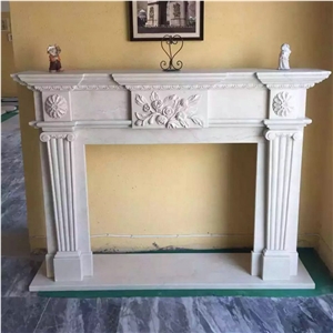 China White Marble Natural Stone Fireplace Surround