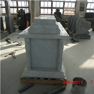 China White Marble Single Crypt Mausoleum