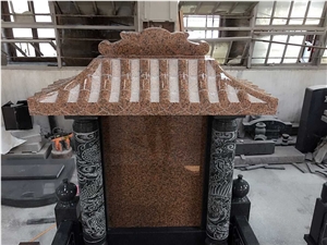 Chinese Style India Red Granite Monuments