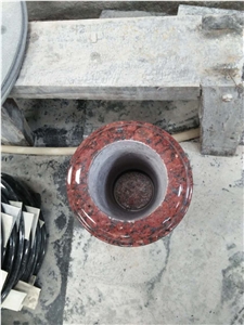 Factory Directly Hot Sale Indian Red Granite Tombstone Vase