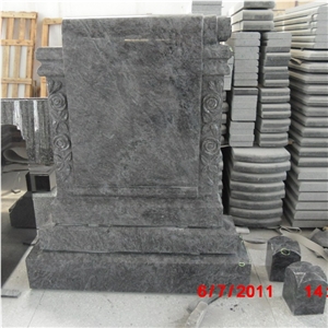 Haobo Rose Carving Scroll Desin Granite Headstone for Sale
