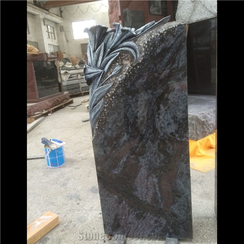 Haobo Stone New Granite Ocean Blue Granite Gravestone