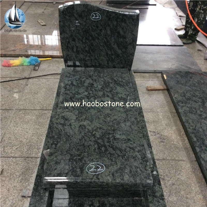Haobo Stone Olive Green Granite Blank Tombstones on Sale