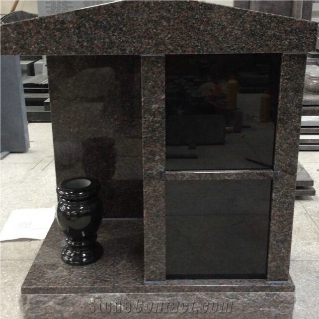 Indian Mahogany Granite 2 Niches Family Cremation Columbarium