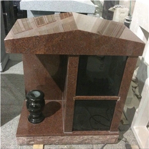 Indian Red Granite 2 Niche Private Columbarium, Chinese Granite and Marble Monuments Columbarium ,Personal Columbarium, Niche Columbaria