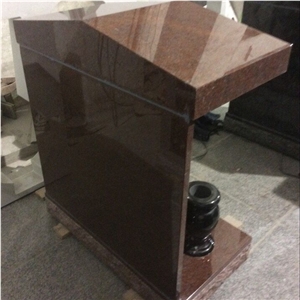 Indian Red Granite 2 Niche Private Columbarium, Chinese Granite and Marble Monuments Columbarium ,Personal Columbarium, Niche Columbaria