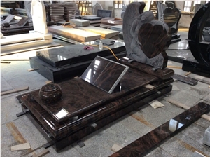 New Aurora Granite Angel Tombstones for Pu, Indian Aurora Red Granite Monument & Tombstone