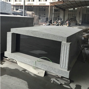 Roof Top Double Crypts Cremation Mausoleum, Companion Crypts Private Mausoleum, Two-Crypt Family Mausoleum with Columns, Cheap Cemetery Mausoluem