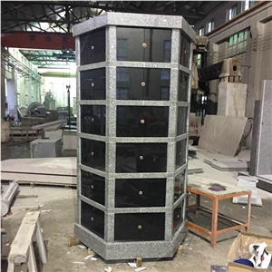 Seventy-Two 72 Niche Hexagonal Granite Columbarium