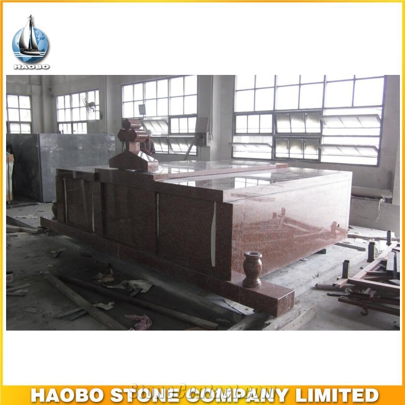 Wholesale Price Red Granite Cemetery Mausoleum Design