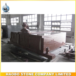 Wholesale Price Red Granite Cemetery Mausoleum Design