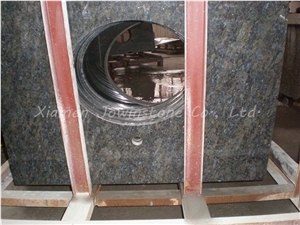 Polished Chinese Butterfly Blue Granite Countertop/Vanity Top with Dupont Edge Finished.