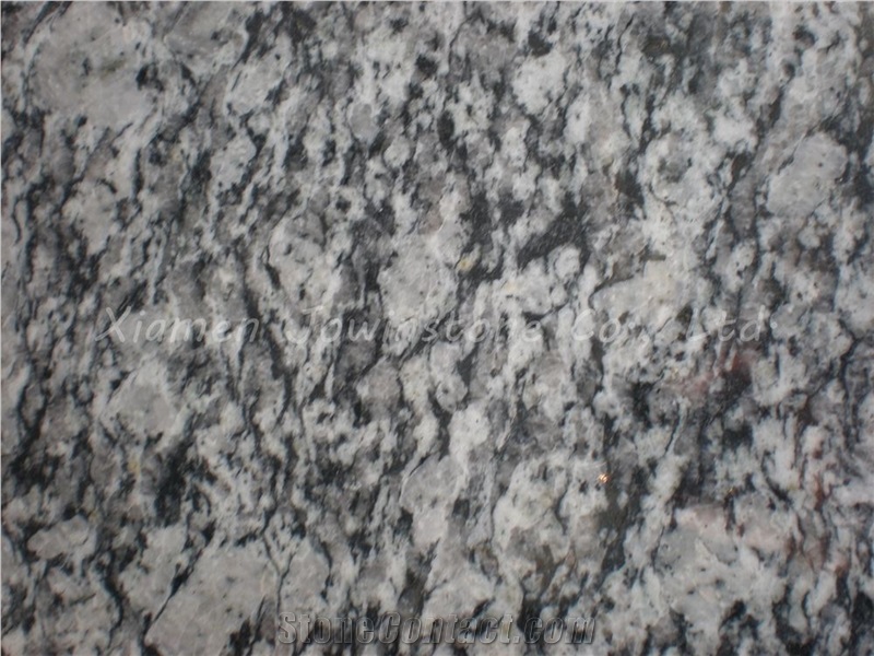 Polished Chinese White/Black/Grey Wavy Grain Granite / Spray White Granite for Wall,Floor