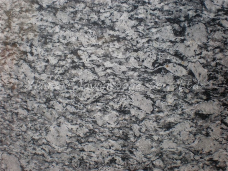 Polished Chinese White/Black/Grey Wavy Grain Granite / Spray White Granite for Wall,Floor