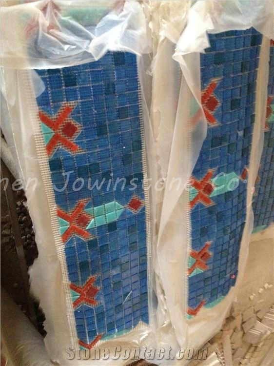 Polished Multicolor /Blue Color Ceramic Mosaic Pattern for Wall,Floor,Etc.