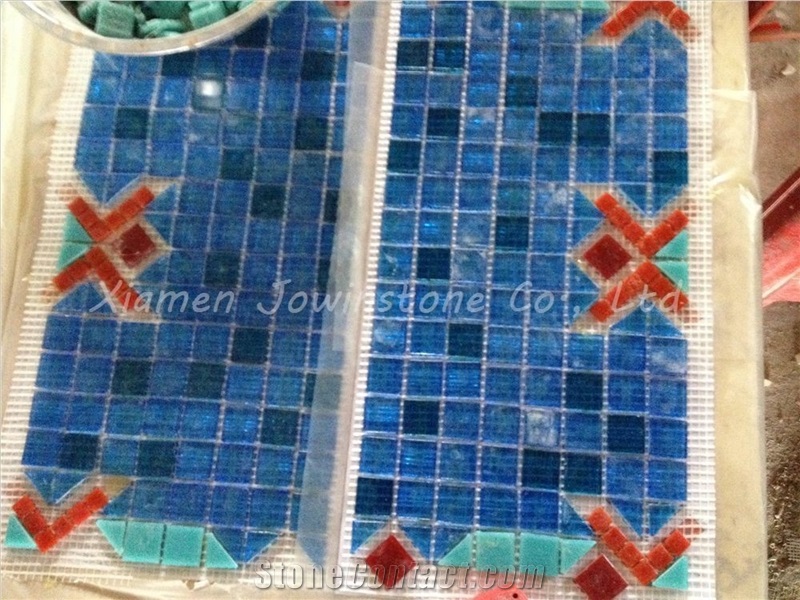 Polished Multicolor /Blue Color Ceramic Mosaic Pattern for Wall,Floor,Etc.