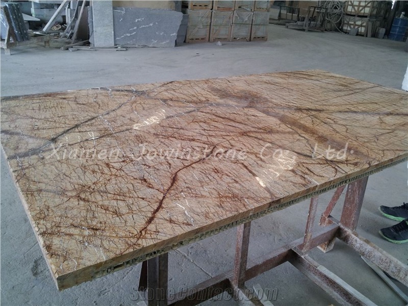 Rainforest Brown Honeycomb Panel Slabs,Tiles for Table,Walling, Flooring,Tops,Desk