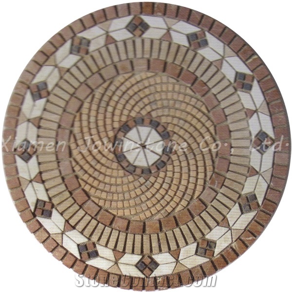 Saw Cut Natural Stone / Glass / Ceramic Round Mosaic Pattern for Floor, Wall,Etc.