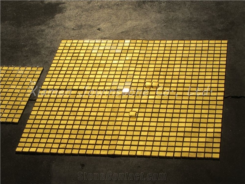 Special Polished Composited Golden & Glass Mosaic for Walling,Flooring,Etc