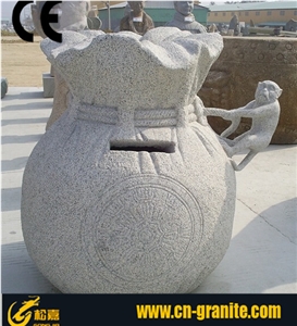 China Grey Granite Mailbox Postbox,Simple Garden Lantern,Grey Granite Trash Can